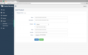 Add Product page